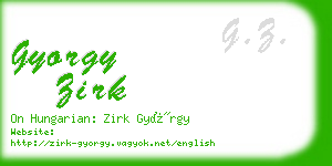 gyorgy zirk business card